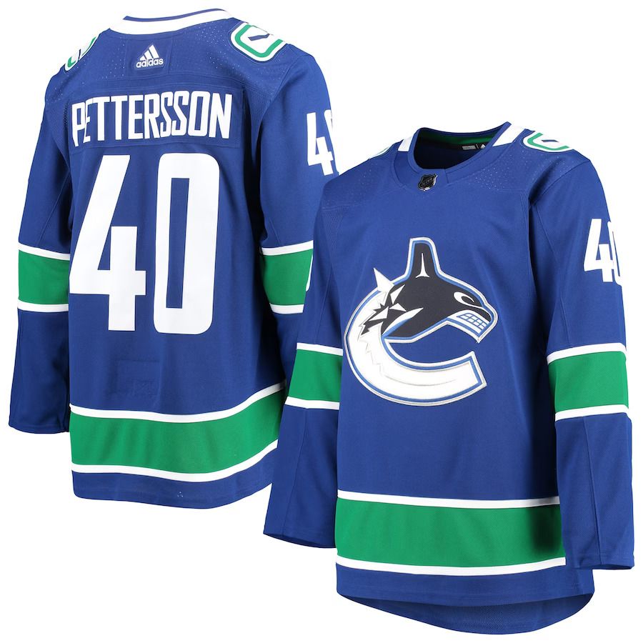 Men Vancouver Canucks #40 Elias Pettersson adidas Blue Authentic Home Player NHL Jersey->vancouver canucks->NHL Jersey